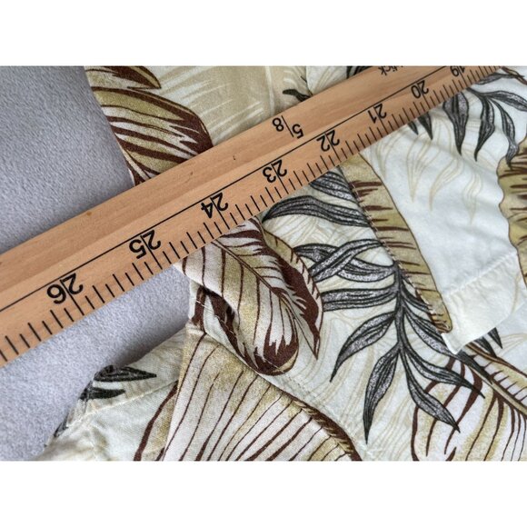 Vintage Joe Marlin Hawaiian Leaf Print Button Shirt Chest Pocket Short Sleeves - Picture 3 of 9